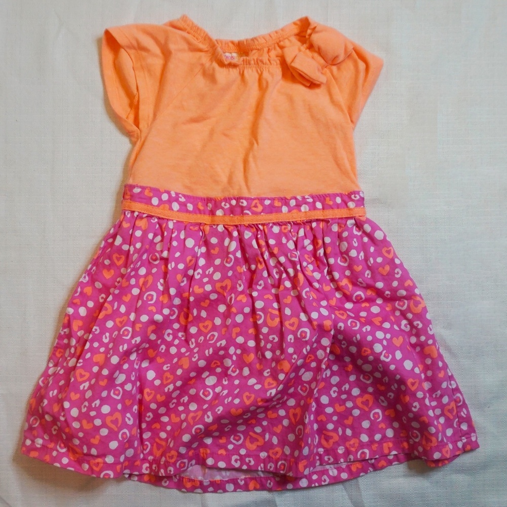 Wonderkids |  Orange and Pink Short Sleeve Dress